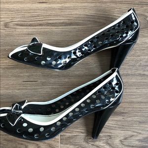 Franco Sarto Patent Leather peep toe heels